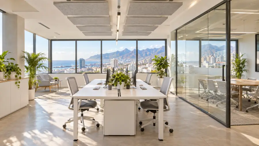 Oficina reformada y luminosa en Santa Cruz de Tenerife con sala de reuniones acristalada